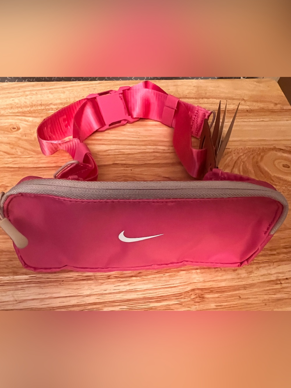 Nike Pink Crossbody Waist Pack with White Swoosh